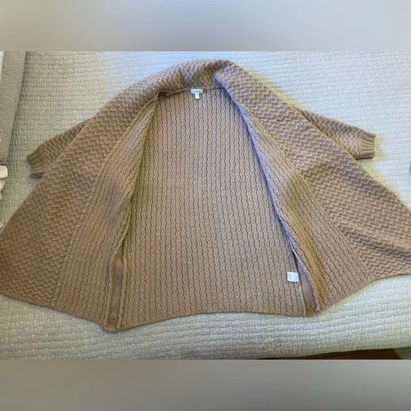 Garnet Hill Taupe Cardigan Sweater